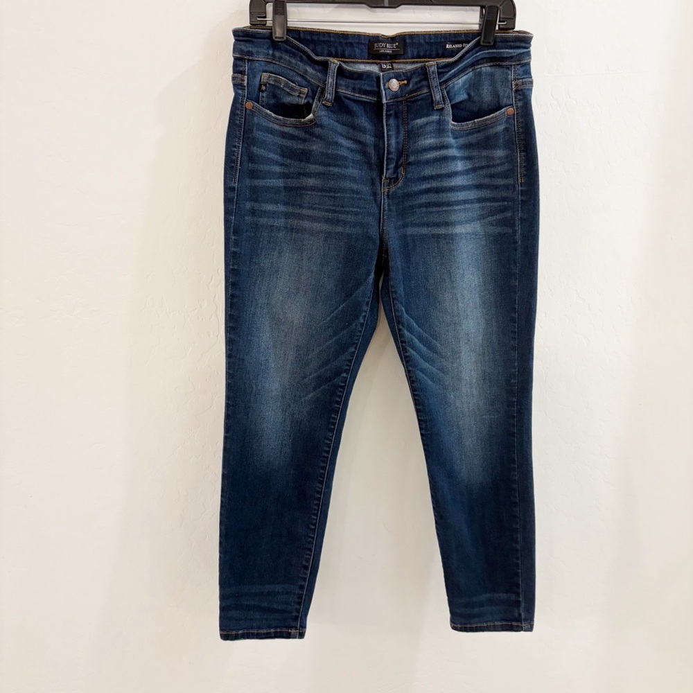 Judy Blue Relaxed Fit Skinny Leg Cropped Mid Rise Jeans Size 15/32